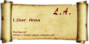 Liber Anna névjegykártya